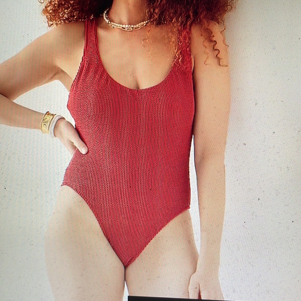 J Crew scrunchie Classic scoopneck one-piece. Color chimney